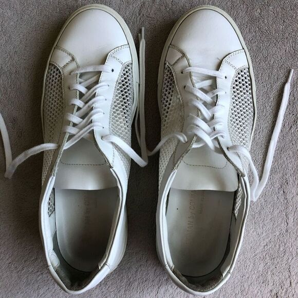 Women by Common Projects Achilles Mesh-Trimmed Leather White Lace Up Sneakers - Picture 8 of 14